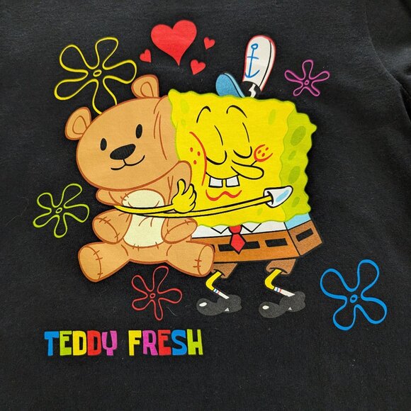 TEDDY FRESH T Shirt Men's‎ S Black Spongebob Squarepants Graphic Long Sleeve - Picture 7 of 11